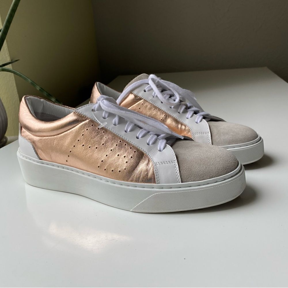 Primabase leather sneakers metallic Italian Size 38